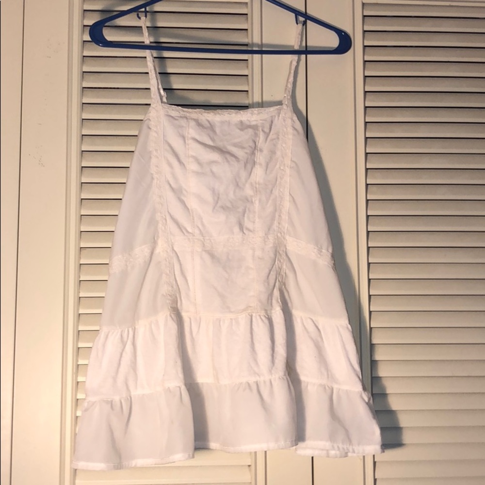 White Tank Top with Ruffle Detail